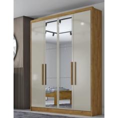 Guarda Roupa Solteiro Moderni 4 Portas Com Espelho - Novo Horizonte