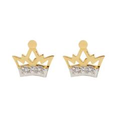Brinco Coroa Em Ouro 18k Segundo Furo Infantil - AGAPRIME JÓIAS
