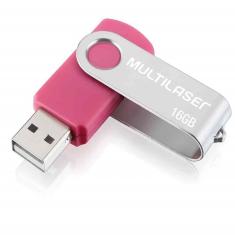 Pen Drive Twist 16GB USB Leitura 10MB/s e Gravação 3MB/s Rosa Multilaser - PD688