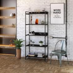 Estante Multiuso 5 Prateleiras 187x80cm Estilo Industrial - Compace De