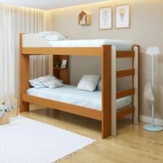 Beliche Infantil com Grade e Estrado Madeira Onix - Conquista Móveis