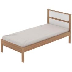 Cama de Solteiro CM8004 Para Colchão de 88cm Amêndoa/Branco - Tecno - 
