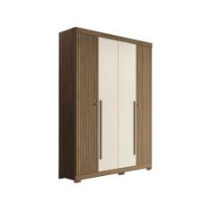 Guarda Roupa Solteiro Buriti Ripado 4 Portas com Pés - Santos Andirá, 