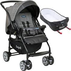 Carrinho de Bebe Burigotto Rio K com Ninho Moises Preto