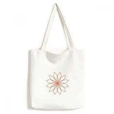 Bolsa de lona com estampa de flor e linha, bolsa de compras casual