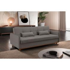 Sofá-Cama Casal 3 Lugares Ipanema com Baú Linho Cinza