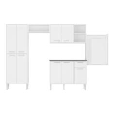 Cozinha Completa C/ Mesa Dobrável Siena Multimóveis Branca