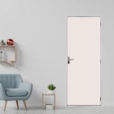 Kit Porta de Madeira Lisa 215x65cm com Batente de Aço 12cm Açomad MGM Branco