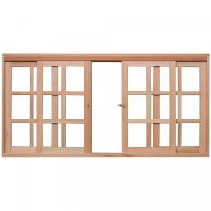 Janela de Madeira de Correr 100x150cm Com Caixilho 9,4cm  EWK 394 Rondosul Marroml