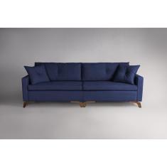 Sofá 250cm Pés Imbuia Viena Sofani Azul