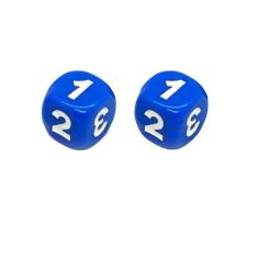 Kit 2 Dados Para Jogos De Tabuleiro Com 3 Números Cor Azul