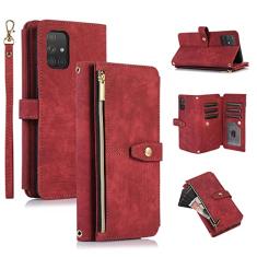 UEEBAI Capa para Samsung Galaxy S20 FE 5G, 9 compartimentos para cartões, carteira de couro retrô à prova de choque, capa flip com alça de mão, compartimentos para cartões, bolso com zíper, suporte,