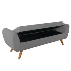 Recamier Bau Italia 1,60m Suede Cinza - Inova Decor - Inova Decorações