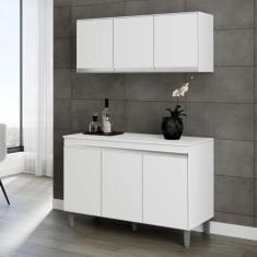 Armário Aéreo Andréia e Balcão Gabinete sem Tampo Manu 120cm - AJL Móv