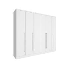 Guarda Roupa Casal Sevilla  6 Portas 8 Gavetas Tcil, Neve