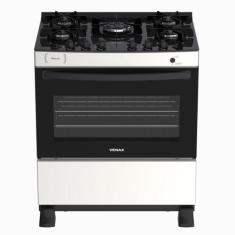 Fogao 5 Bocas Venax Gaudi Vitreo Branco Gas Glp, Bivolt