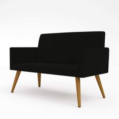 Sofá Namoradeira 2 Lugares - Balaqui Decor Preto