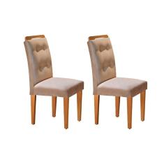 Cadeira Sala De Jantar Imperatriz Kit 2 Un Imbuia/linho Turim - Rufato