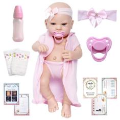 Boneca Reborn Bebe Lara Toda de Silicone Pode Banho - Cegonha Reborn D