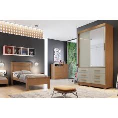 Guarda Roupa 2 Portas com Espelho Buriti Cumaru Fendi - Novo Horizonte