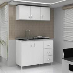 Cozinha Completa Modulada 2 Peças Branco/Diversas Cores - Evidência Mó