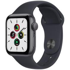 Apple Watch SE GPS 40mm Caixa Cinza-espacial de Alumínio Pulseira Esportiva Meia-noite