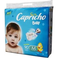 Kit 3 Fraldas Capricho Baby M / 90 = 270 Un