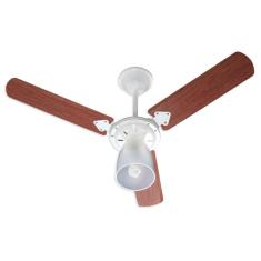 Ventilador de Teto 110V Pás Envernizado Marbella  Branco