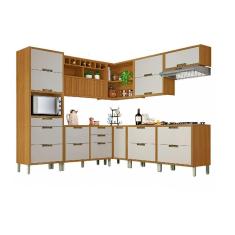 Cozinha Modulada 9 Peças Ripado Nesher Imperatriz Ângulo Mdf