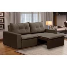 Sofá Retrátil 2 Lugares 1,80m Luna Suede Marrom Adonai Estofados