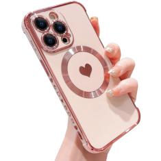 IDweel Capa magnética para iPhone 12 Pro Max - Compatível com Magsafe, borda de revestimento de luxo elegante com tema de amor, ajuste fino e leve, resistente a arranhões para iPhone 12 Pro Max de 6,7