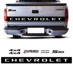 Kit Adesivo Emblema S10 Colina 06/08 + Faixa Traseira Preto - SPORTINO