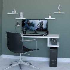 Mesa Escrivaninha Suspensa Trabalho Escritório Quarto Prateleira Decor