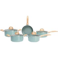 Jogo de Panelas Brinox de Alumínio Verde 5 Peças Botanika, Verde, 5