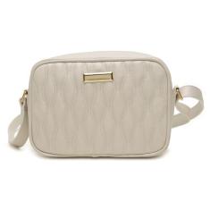 Bolsa Feminina Transversal Napa Floater Marie - Miah Flor, Off white, 