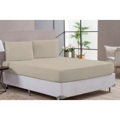 Jogo de Lençol Macio Verde Cama Box Queen Percal 180 Fios 3 Peças - Br