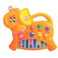 Brinquedo Teclado Piano Elefante Infantil Musical Com Luz. - toy king