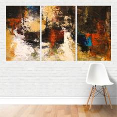 Quadro Em Tela Canvas - Arte Abstrata Manchas 125X65
