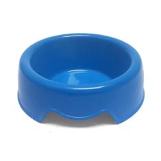 Comedouro Redondo de Plástico Pote Bowl para Ração ou Água para Alimentar Animais de Estimação Filhotes e Adultos, Cães, Cachorros e Gatos - São Bendedito Pet (Azul, 300 ml)