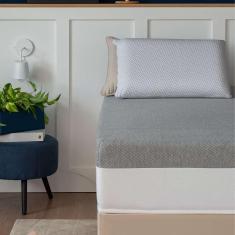 Colchão Solteiro Guldi Dream Mola Ensacada (30x88x188) com Travesseiro Guldi Soft Nasa Branco e Cinza