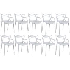 Kit - 10 x cadeiras Masters Allegra Cinza-claro