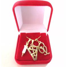 Colar Cordão Gargantilha Veterinária Seringa Folheado 18k