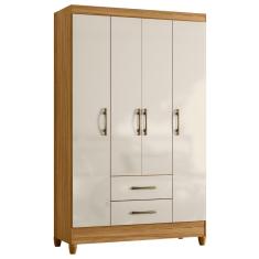 Guarda Roupa Solteiro 111cm 4 Portas évora M07 Freijó-off - Mpozenato