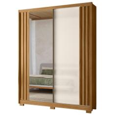 Guarda Roupa Solteiro 175cm Espelho Florença M07 Freijó-off - Mpozenato