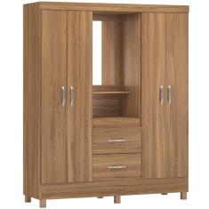 Guarda Roupa Demobile capelinha Lord 4 portas 2 gavetas com penteadeira espelho Amendola Touch 134