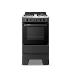 Fogão Esmaltec 4 Bocas Ideal Pop Mesa de Aço Inox Preto F4ISP