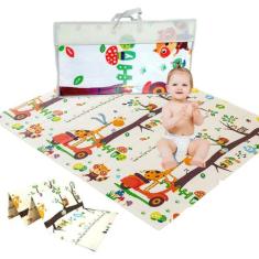 Tapete Infantil de Atividades Emborrachado Antiderrapante Dobrável Tér