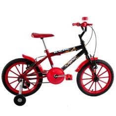 Bicicleta Infantil Aro 16 Kids cor Vermelha com Preto - Dalannio Bike