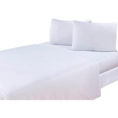 Jogo De Lençol Microfibra Casal Padrão 3 Peças Branco