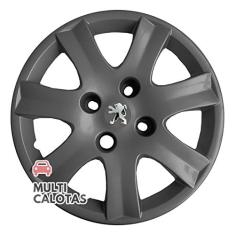 4x Calota Peugeot 206 207 Aro 14 Grafite Emb Original 867cb